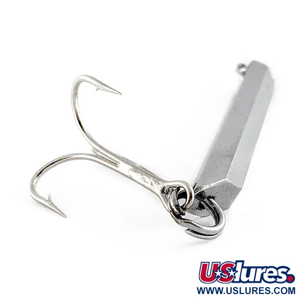 Vintage  Cabela's Hexagon Bar Jig, 1 1/4oz Nickel fishing spoon #17552