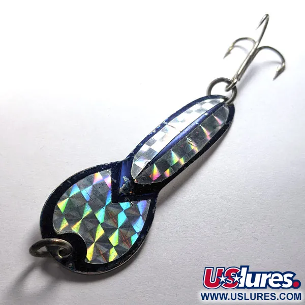 Vintage   Glen Evans Loco 3, 3/5oz Nickel/Blue fishing spoon #17571