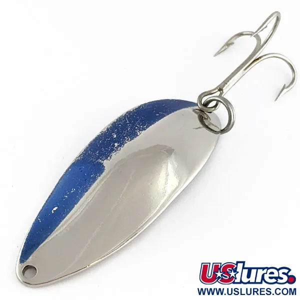 Vintage  Seneca Little Cleo (Hula Girl), 1/2oz Nickel/blue fishing spoon #17572