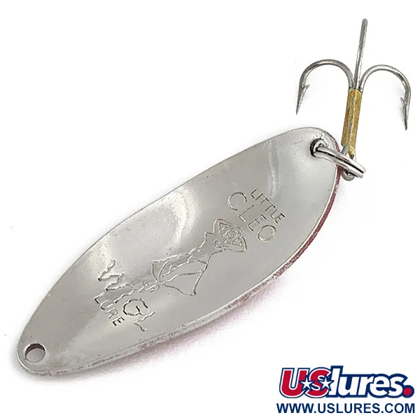 Vintage  Seneca Little Cleo (Hula Girl), 1/2oz Nickel/red/white fishing spoon #17573