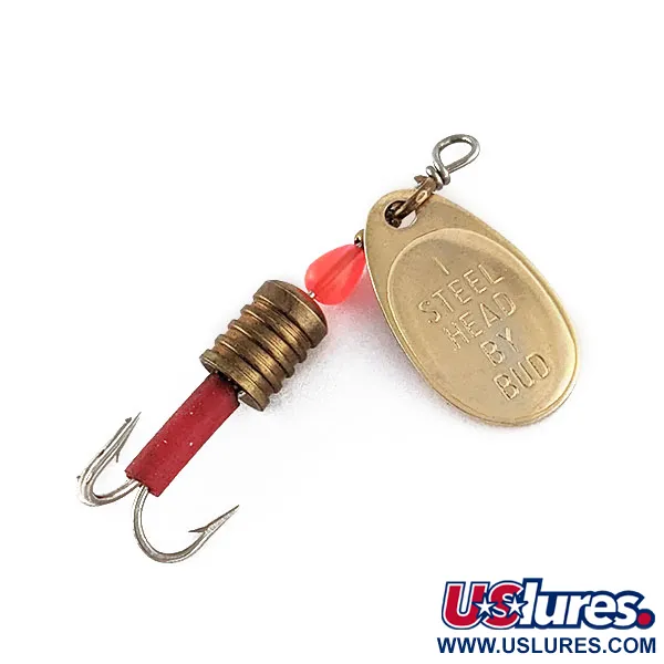 Vintage  Yakima Bait Steel Head 1, 1/8oz Gold spinning lure #17578