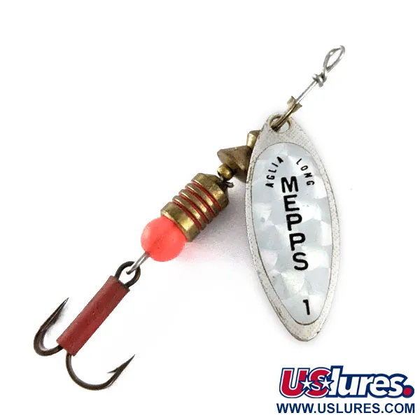 Vintage   Mepps Aglia Long 1, 3/16oz Silver spinning lure #17580