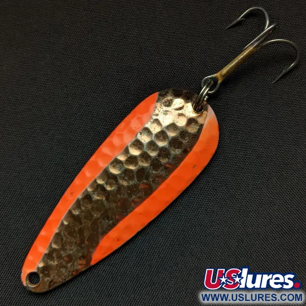 Vintage  Acme Wonderlure, 2/5oz Copper/orange UV fishing spoon #17591