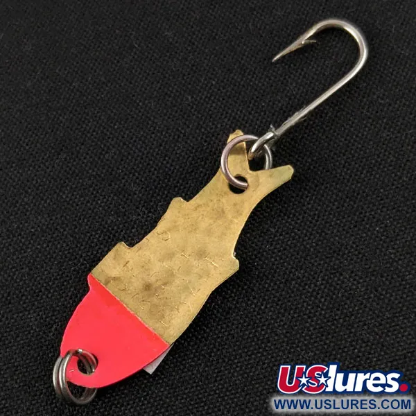 Vintage   Shoff's Triple Teazer UV, 1/32oz Brass/red UV fishing spoon #17599