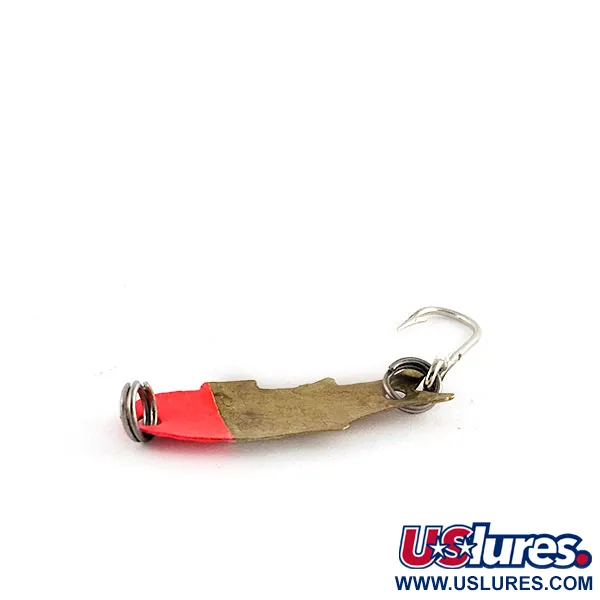 Vintage   Shoff's Triple Teazer UV, 1/32oz Brass/red UV fishing spoon #17599