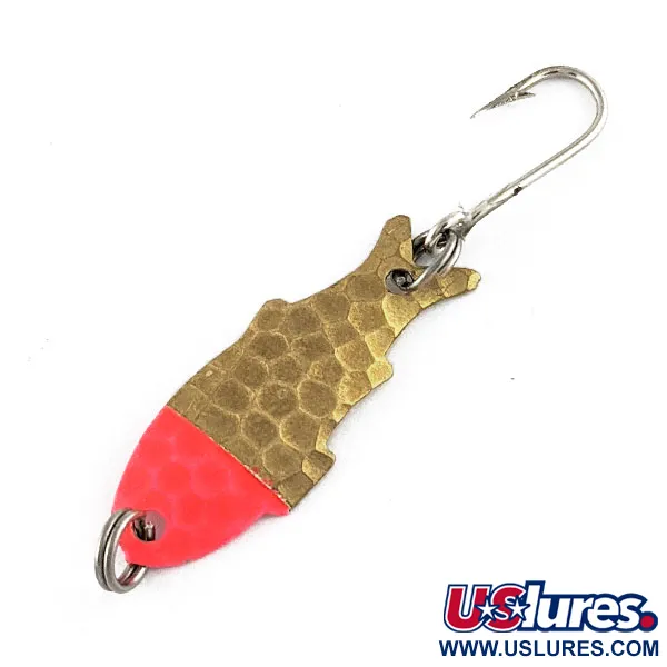 Vintage   Shoff's Triple Teazer UV, 1/32oz Brass/red UV fishing spoon #17599