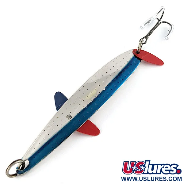 Vintage  Bay de Noc Bay De Noc Laker Taker, 3/4oz Nickel/blue fishing spoon #17609