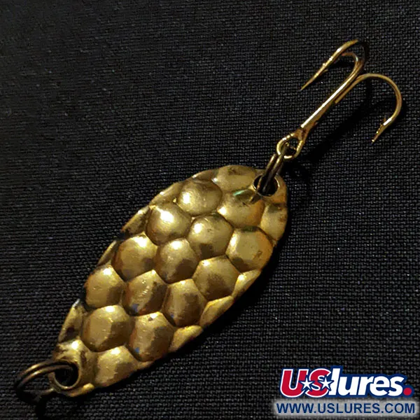 Vintage   Acme Little Cleo bubbles, 1/8oz Brass fishing spoon #17625