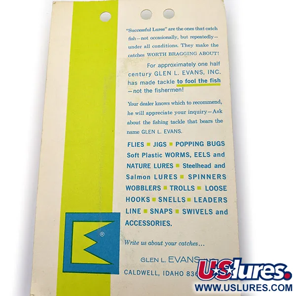   Glen Evans Colorado Spinner 1, 3/16oz Nickel spinning lure #17889