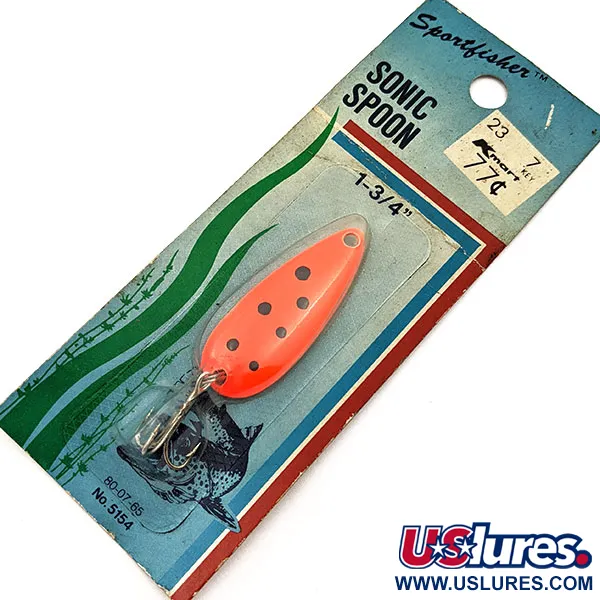  Kmart Sportfisher Sonic Spoon, 3/16oz Red UV fishing spoon #17642