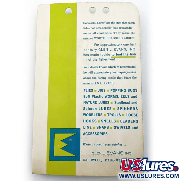   Glen Evans Colorado Spinner1, 3/16oz Nickel/copper fishing spoon #17789