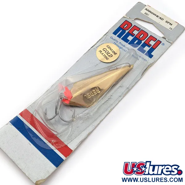   Rebel Arrowhead, 3/8oz Gold plated with 24 carat gold fishing spoon #17649