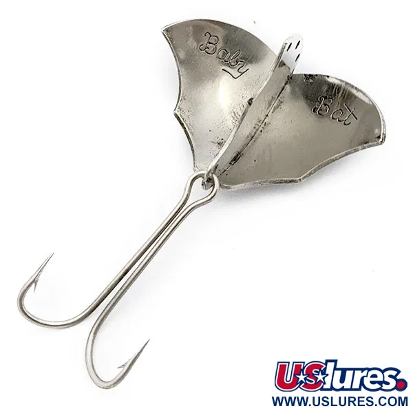 Vintage  Harrison Industries Baby Bat, 1/2oz Nickel fishing spoon #17652