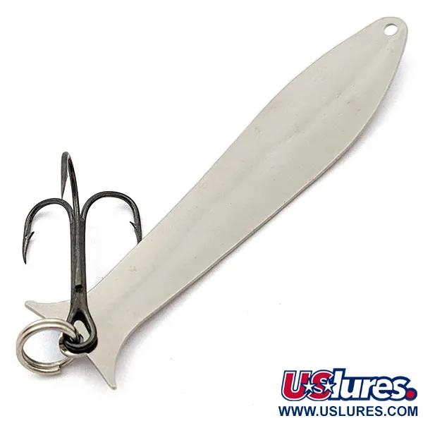 Vintage    ​Acme Flash-King Wobbler, 1/4oz Nickel/blue fishing spoon #17680