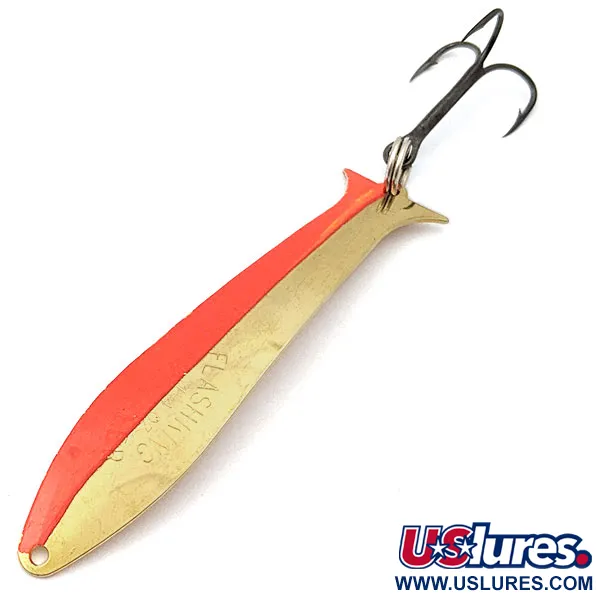 Vintage   Acme Flash-King Wobbler, 1/4oz Gold/orange fishing spoon #17681