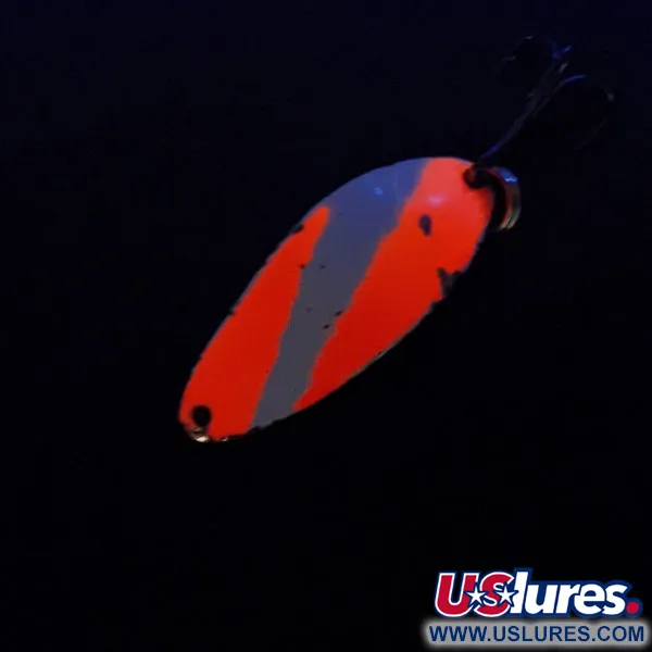 Vintage   Seneca Little Cleo, 1/4oz Nickel/White/Orange UV fishing spoon #17688