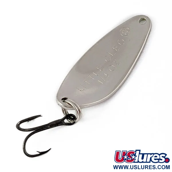 Vintage   Acme Little Cleo, 1/4oz Nickel/green fishing spoon #17733