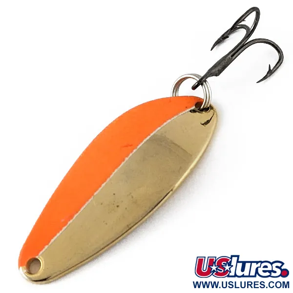 Vintage   Acme Little Cleo, 1/4oz Orange/gold fishing spoon #17734