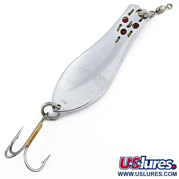 Vintage   Herter's Canadian Spoon (Japan), 1/3oz Nickel/red eyes fishing spoon #17747
