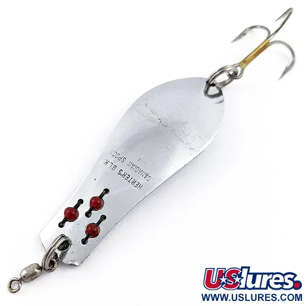 Vintage   Herter's Canadian Spoon (Japan), 1/3oz Nickel/red eyes fishing spoon #17747