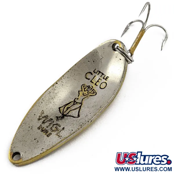 Vintage  Seneca Little Cleo (Hula Girl), 1/2oz Nickel/gold fishing spoon #17751
