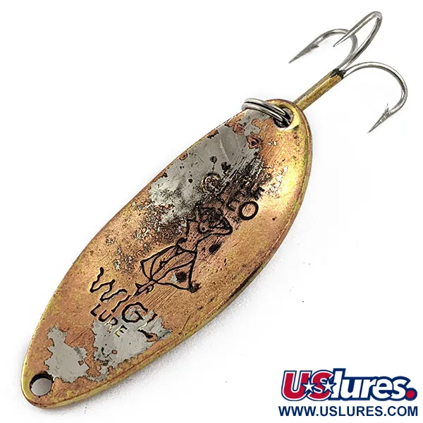 Vintage  Seneca Little Cleo (Hula Girl), 1/2oz Nickel/brass/copper fishing spoon #17752