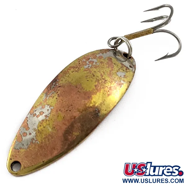 Vintage  Seneca Little Cleo (Hula Girl), 1/2oz Nickel/brass/copper fishing spoon #17752