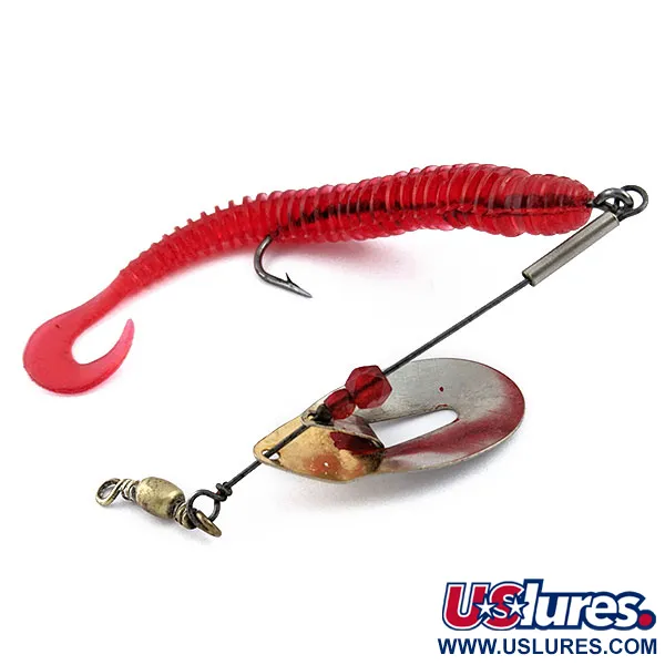 Vintage   Pflueger June Bug, 1/4oz Nickel/Gold/Red spinning lure #17775