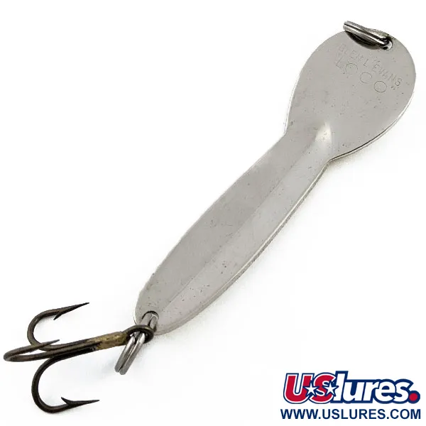 Vintage   Glen Evans Loco 4, 3/4oz Nickel/yellow fishing spoon #17776