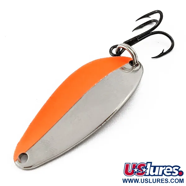 Vintage   Acme Little Cleo, 1/4oz Nickel/orange fishing spoon #17813