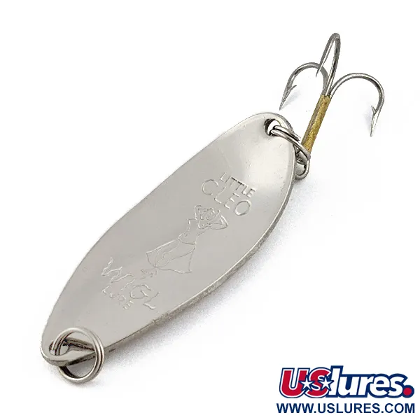 Vintage  Seneca Little Cleo (Hula Girl), 1/2oz Nickel/Green fishing spoon #17820