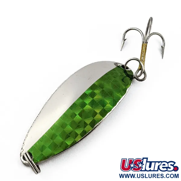 Vintage  Seneca Little Cleo (Hula Girl), 1/2oz Nickel/Green fishing spoon #17820