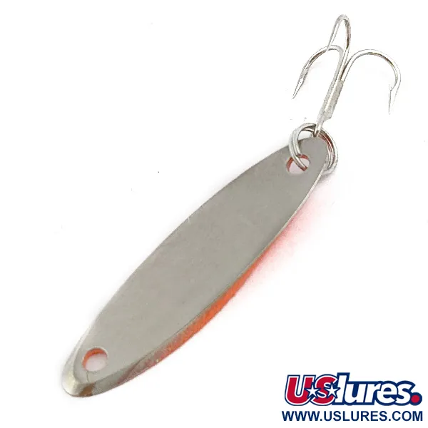 Vintage  Acme Kastmaster, 1/8oz Nickel/orange fishing spoon #17852