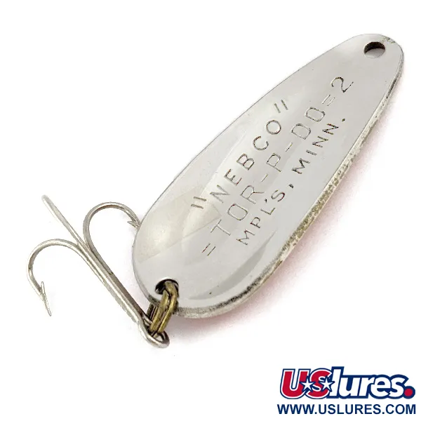 Vintage   Nebco Tor-P-DO 2, 1/2oz Red/black/nickel fishing spoon #17854