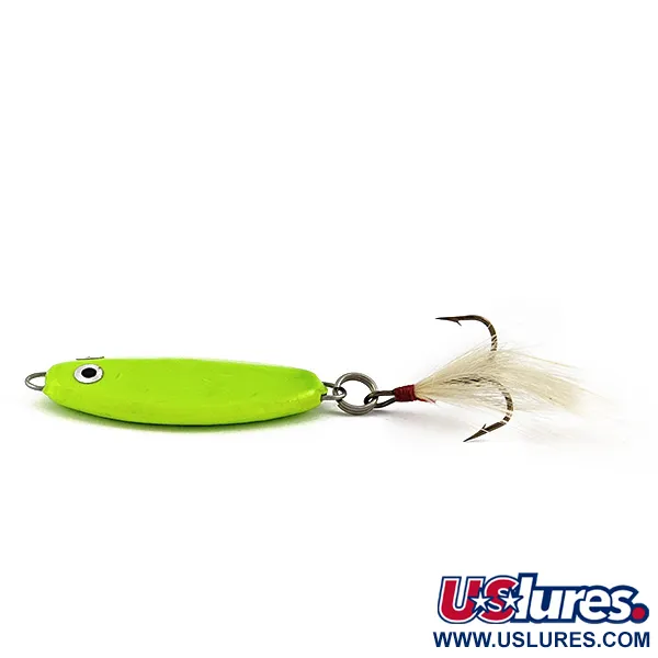 Vintage   Worth UV, 1oz Chartreuse fishing spoon #17857