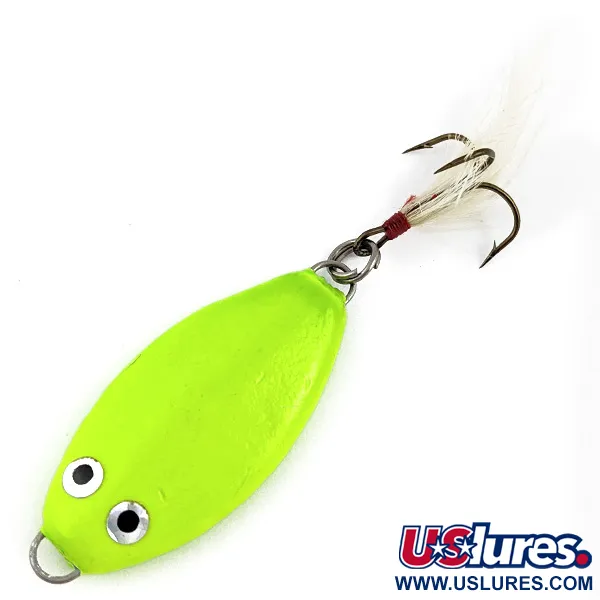 Vintage   Worth UV, 1oz Chartreuse fishing spoon #17857