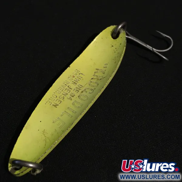 Vintage  Luhr Jensen Krocodile #4, 2/3oz Yellow fishing spoon #17860