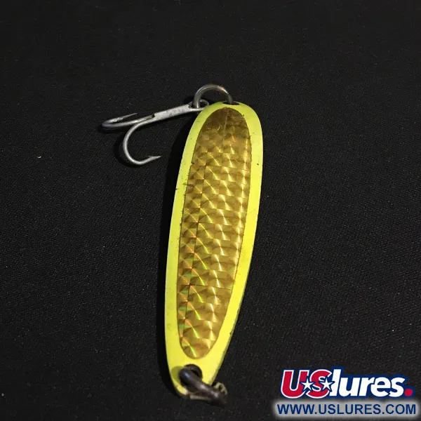 Vintage  Luhr Jensen Krocodile #4, 2/3oz Yellow fishing spoon #17860