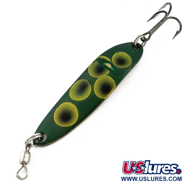 Vintage  Luhr Jensen Krocodile #3, 1/3oz Frog fishing spoon #17861