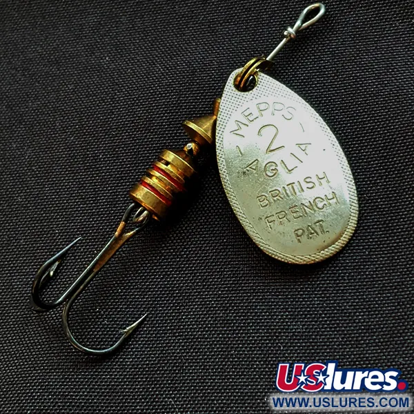 Vintage   Mepps Aglia 2 (Late1970s), 3/16oz Silver spinning lure #17866