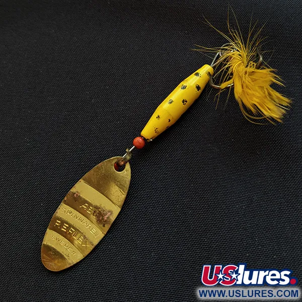 Vintage  Abu Garcia Abu Reflex, 1/4oz Gold spinning lure #17867