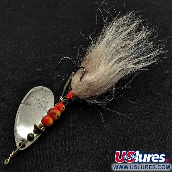 Vintage   Mepps Aglia 4 Dressed, 1/3oz Silver spinning lure #17912