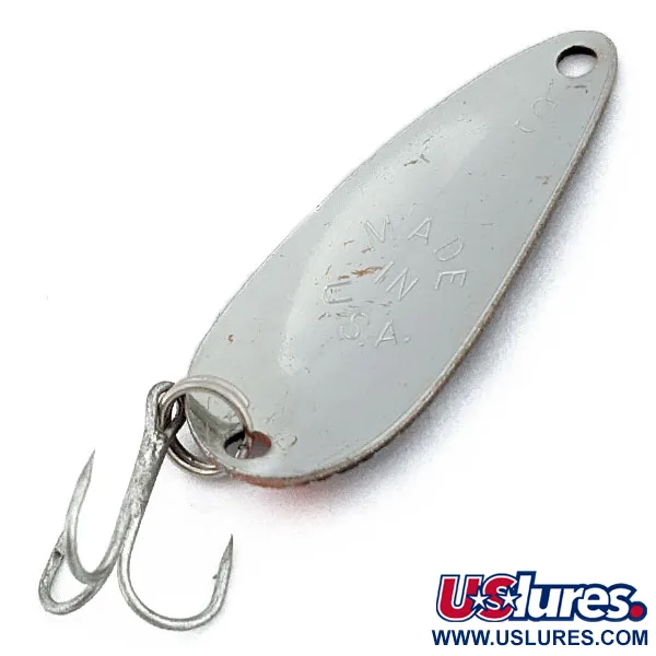 Vintage   Worth Chippewa Steel Spoon, 3/16oz Black/Red/Nickel fishing spoon #17927