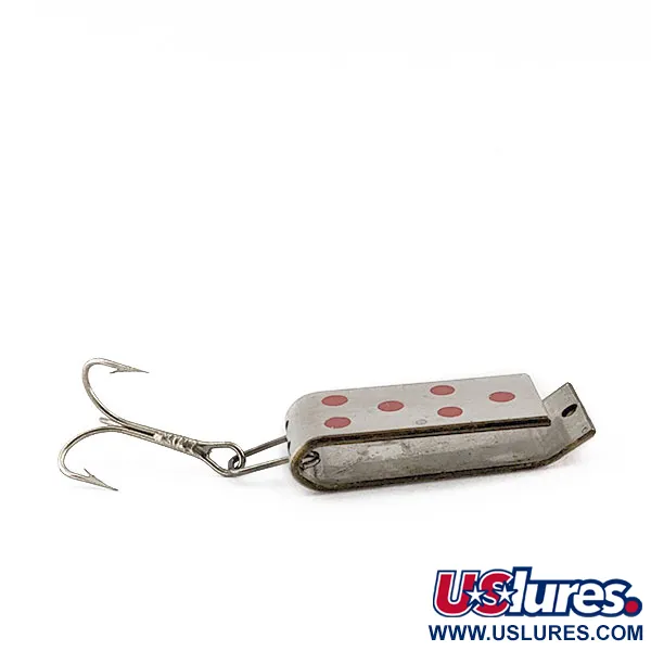 Vintage   Jake's Lures Lil Jake, 1/3oz Nickel/Red fishing spoon #17933