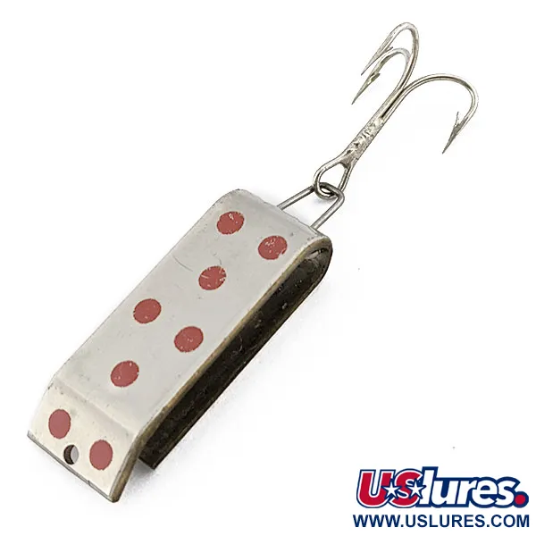 Vintage   Jake's Lures Lil Jake, 1/3oz Nickel/Red fishing spoon #17933