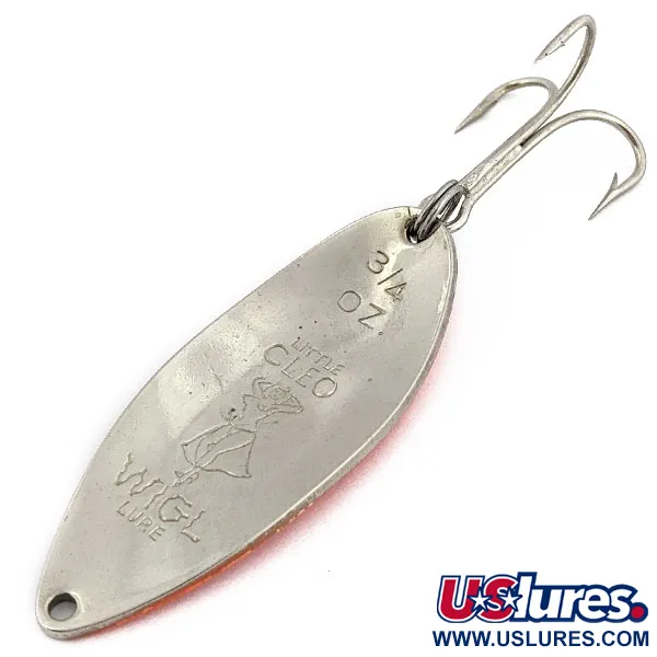 Vintage  Seneca Little Cleo (Hula Girl), 3/4oz Nickel/orange fishing spoon #17940