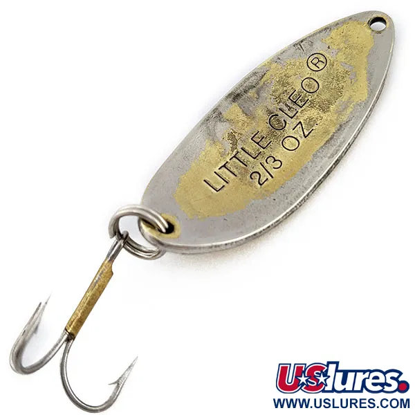 Vintage   Acme Little Cleo, 2/3oz Nickel/gold fishing spoon #17953