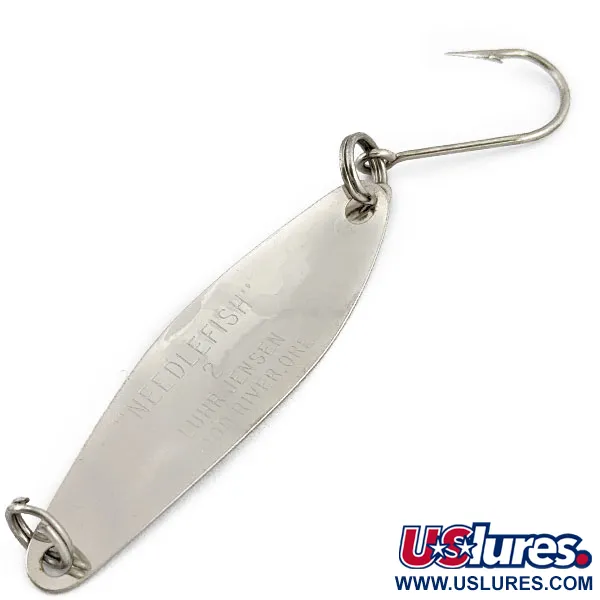 Vintage  Luhr Jensen Needlefish 2, 3/32oz Nickel fishing spoon #17955