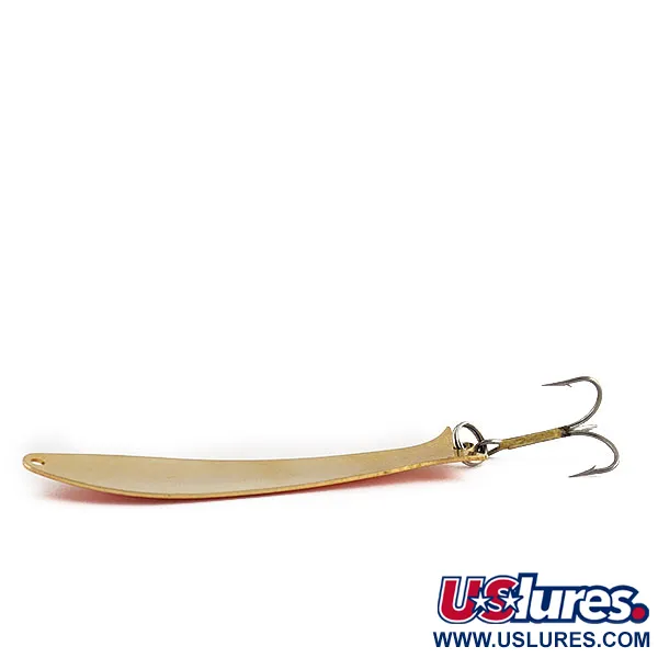 Vintage   Acme Flash-King Wobbler, 1/4oz Gold/orange fishing spoon #17956