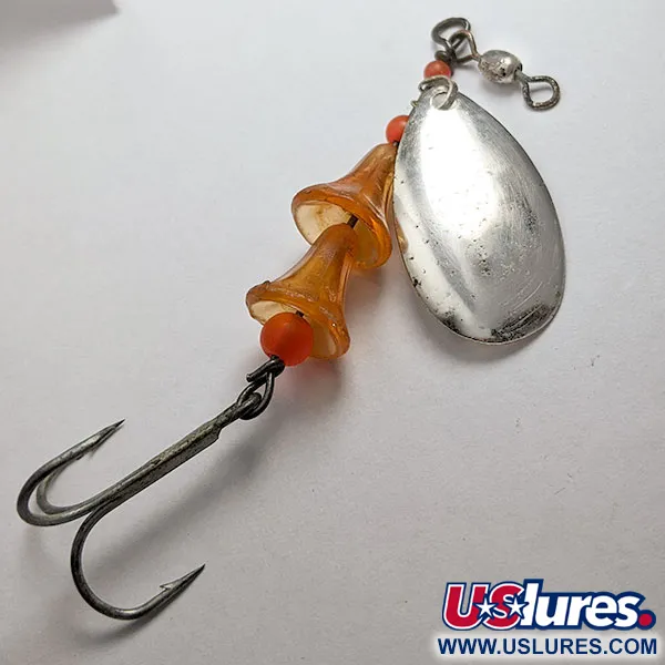 Vintage   Lucky Strike Coffe Spoon, 3/16oz Nickel/Red spinning lure #17977